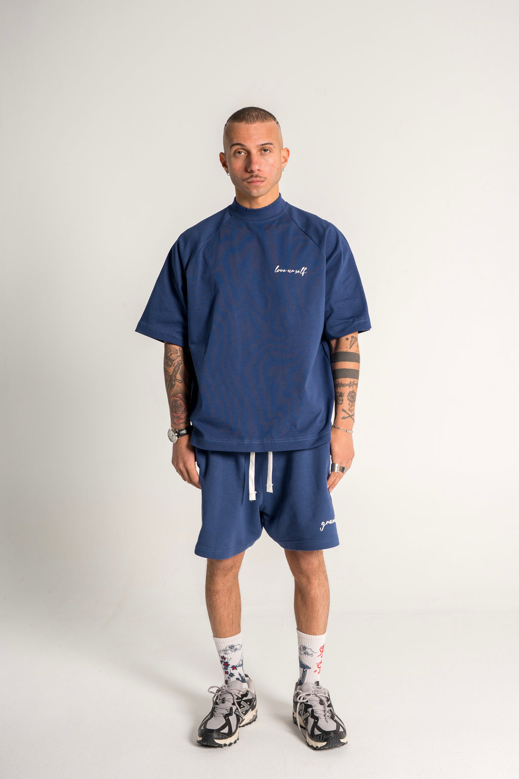 Dark Navy “Love Ur Self” Boxy Tee