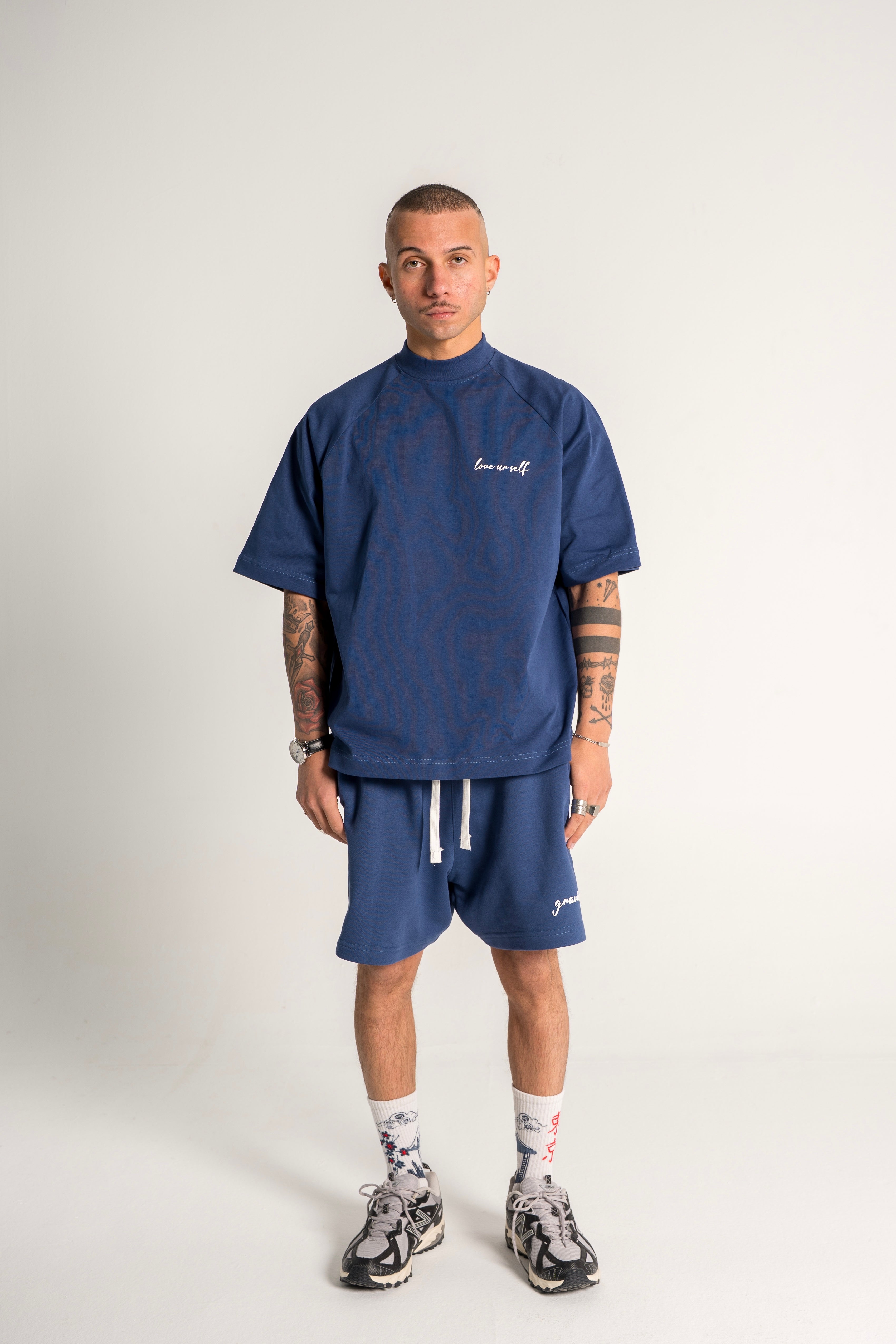 Dark Navy “Love Ur Self” Boxy Tee